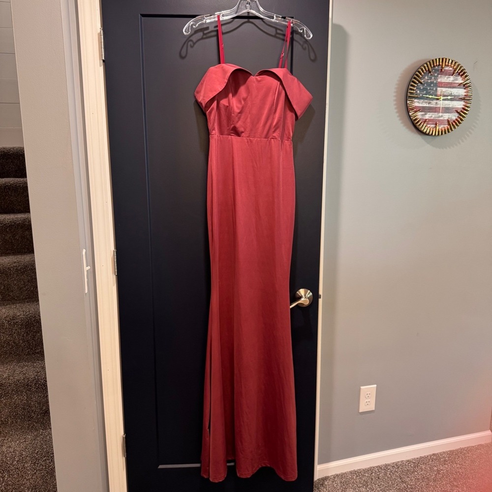 Baltic Born Rust Off-Shoulder Maxi Gown - Picture 11 of 15